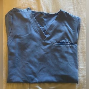 Mandala one pocket scrub top, ceil blue, size medium
